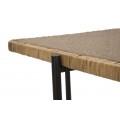 Moderní obdélníkový hnědý ratanový konferenční stolek Pavone s kovovými černými nožičkami 75 cm