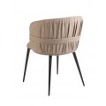 Luxusní moderní jídelní židle Forma Moderna ve světle hnědé barvě se zřaseným designem na zadní straně 77 cm