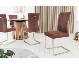 Stylová konzolová jídelní židle Samson mikrovlákno vintage hnědá