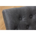 Chesterfield j&iacute;deln&iacute; čalouněn&aacute; židle Silloth s čern&yacute;m kožen&yacute;m potahem se stř&iacute;brn&yacute;mi n&yacute;ty s vysok&yacute;m opěradlem 95 cm