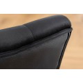 Chesterfield jídelní čalouněná židle Silloth s černým sametovým potahem se stříbrnými nýty s prošívaným opěradlem 95 cm