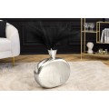 Art deco oválná kovová strukturovaná stříbrná váza Aleny s kuželovým vrchem 48 cm
