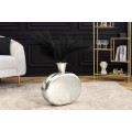 Art deco oválná kovová strukturovaná stříbrná váza Aleny s kuželovým vrchem 48 cm