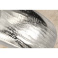Art deco oválná kovová strukturovaná stříbrná váza Aleny s kuželovým vrchem 48 cm
