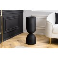 Art deco kulatý kovový černý podstavec na květiny Sola se strukturovaným matným povrchem s tvarem přesýpacích hodin 56 cm