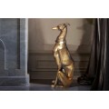 Art deco designová kovová zlatá socha psa Nartas v sedací poloze 69 cm