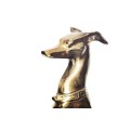 Art deco designová kovová zlatá socha psa Nartas v sedací poloze 69 cm
