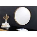 Designov&eacute; glamour kulat&eacute; n&aacute;stěnn&eacute; zrcadlo Keening s kovov&yacute;m zlat&yacute;m r&aacute;mem 50 cm