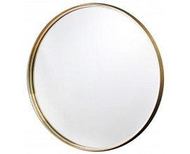 Designov&eacute; glamour kulat&eacute; n&aacute;stěnn&eacute; zrcadlo Keening s kovov&yacute;m zlat&yacute;m r&aacute;mem 50 cm