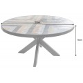 Designový kulatý jídelní stůl Mavro s vrchní deskou s mozaikovým vzorem v odstínech hnědé a šedé a nožičky z kovu 120 cm