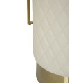 Glamour toaletn&iacute; sestava Glamia Tapise s diamantov&yacute;m vzorem a b&iacute;lou mramorovou deskou s kr&eacute;mov&yacute;m kožen&yacute;m čalouněn&iacute;m 120 cm