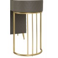 Glamour toaletn&iacute; sestava Glamia Tapis&eacute; s čalouněn&iacute;m z hnědo&scaron;ed&eacute; ekokůže s diamantov&yacute;m vzorem a b&iacute;lou mramorovou deskou 120 cm
