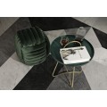 Art deco kulatý kovový zelený příruční stolek Mistic se zlatými lesklými oblými nožičkami 59 cm