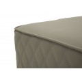 Art deco čtvercov&aacute; čalouněn&aacute; pro&scaron;&iacute;van&aacute; hněd&aacute; kožen&aacute; taburetka Glamia Tapis&eacute; v hněd&eacute; barvě s diamantov&yacute;m vzorem 38 cm