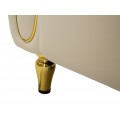 Designová glamour sedačka Celestia s béžovým potahem a zlatými kovovými detaily 155 cm