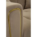 Designov&aacute; glamour sedačka Celestia se světl&yacute;m hněd&yacute;m sametov&yacute;m potahem a zlat&yacute;mi detaily 155 cm