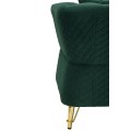 Glamour zelená dvoumístná sedačka Velaria se sametovým čalouněním s prošíváním chesterfield na opěradle a zlatými detaily 162cm