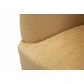 Moderní designové křeslo Cally s polštářem a sametovým potahem v okrové žluté barvě s černými nožičkami 78 cm