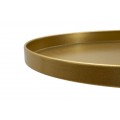 Art deco vysoký kulatý kovový zlatý příruční stolek Relia s lesklým hladkým povrchem 100 cm