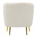 Designov&eacute; glamour křeslo Cally se zlat&yacute;mi nožičkami a b&iacute;l&yacute;m potahem z uměl&eacute; kože&scaron;iny s pol&scaron;t&aacute;řem 78 cm