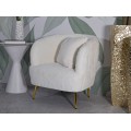 Designov&eacute; glamour křeslo Cally se zlat&yacute;mi nožičkami a b&iacute;l&yacute;m potahem z uměl&eacute; kože&scaron;iny s pol&scaron;t&aacute;řem 78 cm