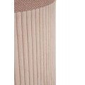 Moderní set tří kulatých sametových růžových taburetek Mendy s žebrovaným potahem s úložným prostorem 49 cm