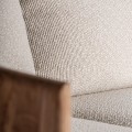 Luxusní béžová skandinávská sedačka Naria obdélníkového tvaru z masivního dubového dřeva s látkovým potahem 200 cm