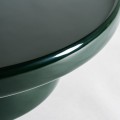 Luxusní kulatý konferenční stolek Verde smaragdově zelené barvy s lesklým povrchem s jednou nohou 90 cm