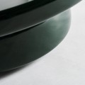 Luxusní kulatý konferenční stolek Verde smaragdově zelené barvy s lesklým povrchem s jednou nohou 90 cm