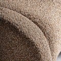 Luxusní designové čalouněné křeslo Ramia v béžově hnědé barvě s textilním potahem s černou dřevěnou dekorací 90 cm