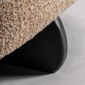 Luxusní designové čalouněné křeslo Ramia v béžově hnědé barvě s textilním potahem s černou dřevěnou dekorací 90 cm