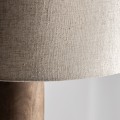 Luxusní designová stolní lampa Ninewe s masivní hnědou vyřezávanou nohou a béžovým jutovým stínítkem 77 cm