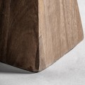 Luxusní designová stolní lampa Ninewe s masivní hnědou vyřezávanou nohou a béžovým jutovým stínítkem 77 cm