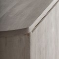 Luxusní art deco čtyřdveřový obdélníkový příborník Manirol s efektem šedé vymyté barvy s oblými rohy 225 cm