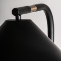 Art deco stolní černá matná lampa Zar s kovovým nastavitelným stínítkem s černou mramorovou podstavou s bílými žilkami 55 cm