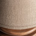 Luxusní designová hnědá stolní lampa Honey s nohou ve tvaru medové lžičky s kuželovým lněným béžovým stínítkem 70 cm