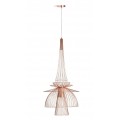 Luxusní art deco měděný závěsný stropní lustr Fluer v atypickém tvaru s florálním vzhledem 145 cm