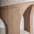 Luxusní art deco masivní hnědé křeslo Rarin s čalouněním a béžovým textilním potahem 80 cm