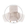 Designová moderní otočná židle Gothenborg se světlým béžový buklé čalouněním as opěrkami na ruce 61 cm