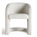 Stylové moderní designové atypické čalouněné prošívané křeslo Ria v bílo šedé barvě s texturovaným potahem 78 cm