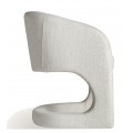 Stylové moderní designové atypické čalouněné prošívané křeslo Ria v bílo šedé barvě s texturovaným potahem 78 cm