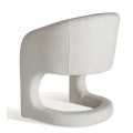 Stylové moderní designové atypické čalouněné prošívané křeslo Ria v bílo šedé barvě s texturovaným potahem 78 cm