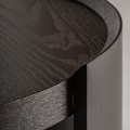 Luxusní art deco tmavě hnědý konferenční stolek Davaro s kulatou deskou se dvěma geometrickými nožičkami 35 cm