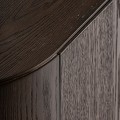Luxusní art deco geometrický hnědý dvoudveřový TV stolek Nimi se zlatými kovovými nožičkami a detailem se šuplíkem 200 cm
