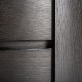 Luxusní moderní oválný noční stolek Sophiette v černé barvě se dvěma šuplíky a bílou mramorovou deskou 48 cm