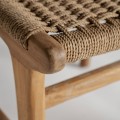 Luxusní koloniální jídelní židle Conolly z masivního teakového dřeva s výpletem z přírodního vlákna v hnědé barvě 85 cm