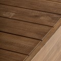 Luxusní moderní zahradní designový čtvercový dřevěný hnědý konferenční stolek Deras s terasovým podlahovým efektem 80 cm