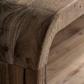 Luxusní zahradní designový atypický obdélníkový dřevěný konferenční stolek Koras s poličkou v hnědé barvě 160 cm