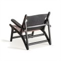Luxusní vintage cihlově červené kožené křeslo Huron s černými dřevěnými nožičkami 82 cm