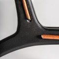 Luxusní vintage cihlově červené kožené křeslo Huron s černými dřevěnými nožičkami 82 cm